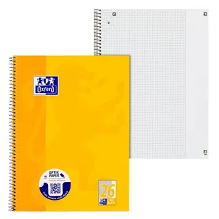 Oxford Collegeblock Schule Lineatur 26 kariert DIN A4 Außenrand, 1 Block