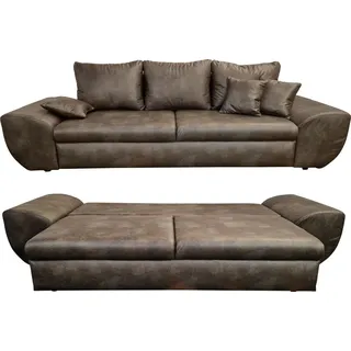luma-home Big-Sofa Leder Mikrofaser 2-Sitzer Braun