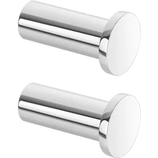 SAYAYO Garderobenhaken Edelstahl, Kleiderhaken Wand Haken zum Schrauben Handtuchhaken Wandhaken Garderobe Poliert 2 Stück für Badezimmer, Küche, Schlafzimmer, EGOY001Y-C-2P