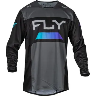 FLY RACING Kinetic Reload, Trikot - Schwarz/Dunkelgrau/Blau / XL