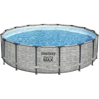 Steel Pro Max Frame Pool Set 488 x 122 cm steinwandoptik inkl. Filterpumpe
