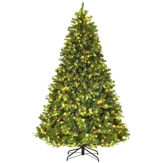 Costway Weihnachtsbaum Grün , Kunststoff , 225 cm , Dekoration, Weihnachtsdekoration, Christbäume & Zubehör