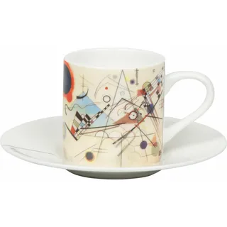 Könitz Espressotasse Komposition 8 - Wassily Kandinsky mit Untertasse, Becher, Bone China, Bunt, 95 ml, 11 5 304 2717 - Bunt