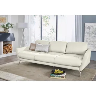 W.Schillig Big-Sofa »softy«, mit dekorativer Heftung im Sitz, Füße Chrom glänzend weiß