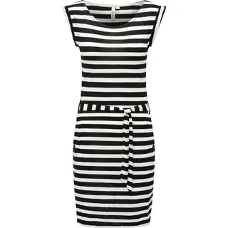 Sommerkleid RAGWEAR "Sommerkleid Tagg Stripes", Damen, Gr. XL, N-Gr, schwarz, Obermaterial: 50% Viskose CV. 50% Polyester PES., Kleider Sommerkleid