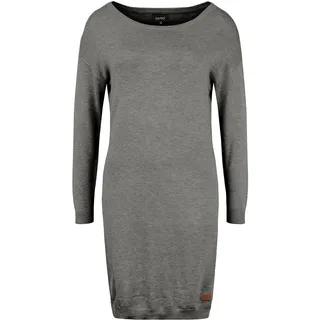 Strickkleid OXMO "Strickkleid OXElla", Damen, Gr. XL, N-Gr, grau (grau mel), Obermaterial: 70% Viskose CV. 30% Nylon NY., Kleider Strickkleid