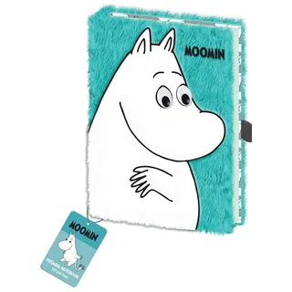 Grindstore Moomin Notizbuch aus Kunstfell, DIN A5, 240 linierte Seiten (Moomintroll Design) - Offizielles Lizenzprodukt