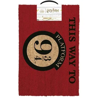 Harry Potter Fußmatte (This Way to Platform 9 3/4 Design) Kokosfaser Türmatte 40cm x 60cm - Offizielles Lizenzprodukt