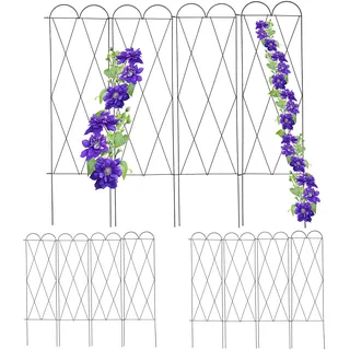 Relaxdays Rankgitter Metall, 3er Set, zum Stecken, 127 cm hoch, Rankhilfe für Kletterpflanzen, Spalier Garten, rotbraun