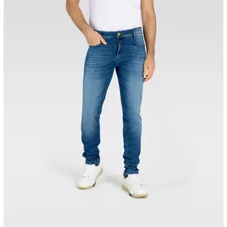 Straight-Jeans MAC "Flexx-Driver", Herren, Gr. 38, Länge 32, blau (authentic dunkelblau used), Denim/Jeans, Obermaterial: 92% Baumwolle, 6% Elastomultiester, 2% Elasthan, Jeans Straight-Jeans, super elastisch