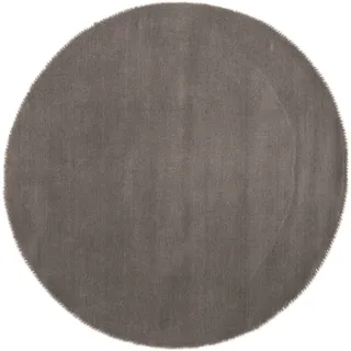 carpetfine Gabbeh Lola Uni Wollteppich Ø 60 cm grau