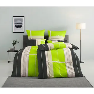 H.I.S Bettwäsche »Golfi in Gr. 135x200 oder 155x220 cm« 2 tlg. Bettwäsche aus Baumwolle, sportliche Bettwäsche mit Streifen, grün