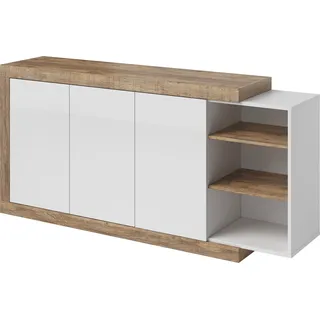 Furniture24 Kommode Sintra 47 Sideboard 180 cm 3 Türen Wohnzimmerschrank - Braun