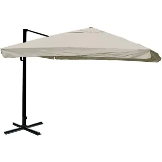 MCW Ampelschirm A96 3x4m Alu Flap Creme-Grau ohne Ständer Drehbar