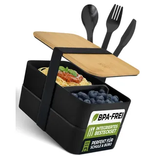 Moritz & Moritz Bento Box Japanisch – Perfekte Lunchbox für Erwachsene und Kinder - Brotdose mit Fächern – Ideal für die Arbeit, Schule und Unterwegs
