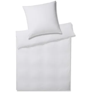 elegante Mako-Jersey-Bettwäsche Solid Stripe Farbe Weiß Größe 40x80 135x200cm - Weiß