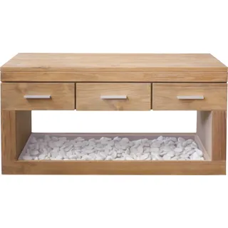 Teako Design Waschbeckenunterschrank hängend Boras Massivholz wetterfest - Badmöbel Unterschrank 60-120cm (50 x 120 x 60 cm)