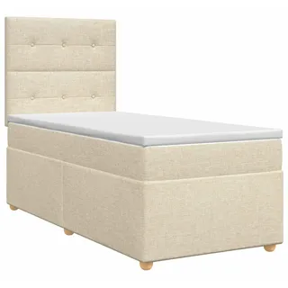 Boxspringbett mit Matratze Creme 100 x 200 cm Stoff - Creme
