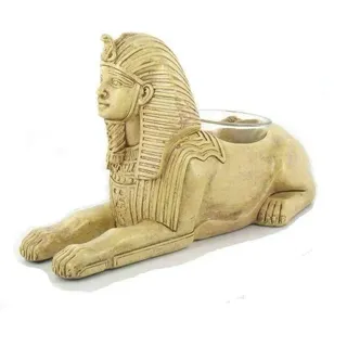 Lachineuse - Ägyptische Sphinx-Figur – Kerzenhalter Sphinx – Objekt Innendekoration Ägypten Antik – Ägyptische Büste Bronze originelle Geschenkidee – Kerzenhalter Sphinx de Gizeh