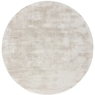 benuta Pure Viskoseteppich rund Nova Hellgrau ø 160 cm rund , Textil , Beton Optik , Rund , 160x160 cm , Care & Fair, Handmade in India , für Fußbodenheizung geeignet , Teppiche und Böden, Teppiche