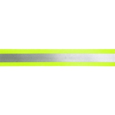 Jajasio Reflektorband 40mm breit zum Aufnähen in 2 Farben gelb-Silber 05 Meter. Reflektierendes Band, Leuchtband