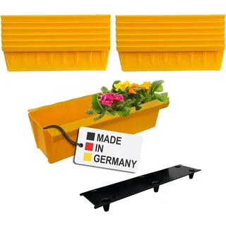 Paletten Blumenkasten 12er-Set Gelb Einsatz zum an- & Einhängen Pflanzkasten