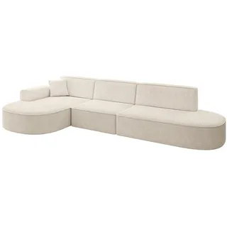 altdecor Ecksofa, Beige, Textil, 4-Sitzer, Ottomane links, L-Form, 321x165 cm, Wohnzimmer, Sofas - Couches, Wohnlandschaften, Ecksofas