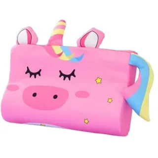 Schlummerkids Kissen Original,Kinderkissen für Besserenund Gesünderen, Calmly Ergonomisch, Kawaii Tiere Kissen, Atmungsaktiv und Hautfreundlich (Mit Kopfkissenbezug) (Einhorn,45*27*6 cm)
