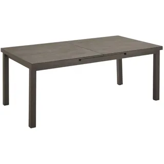 Amatio Gartentisch , Anthrazit, Grau , Metall, Glas , rechteckig , eckig , 100x76x180(240) cm , ausziehbar , Gartenmöbel, Gartentische, Gartentische ausziehbar