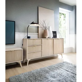Kommode Sideboard Forest 158x38x80cm beige Herringbone Skandi - Beige