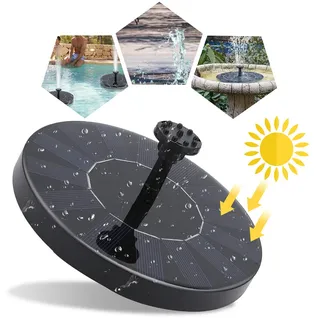 Jopassy Solar Springbrunnen Outdoor Solar Teichpumpe mit 1.5W Solar Panel Solarpumpe Wasserpumpe Fontäne Schwimmender Brunnen für Gartenteich Springbrunnen Fisch Behälter Kleiner Teich