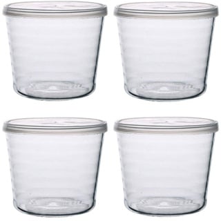 TAMUME Glas Puddingschale 4er-Set, Dessertschale mit Deckelsatz