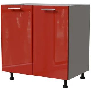 Feldmann-Wohnen Unterschrank Brerra 80 x 50 x 82 cm Rot/Grau