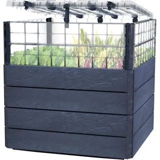 Garantia Hochbeet-System Turbo Plus L Ergo Quadro 80 cm x 80 x cm x 80 cm Stone
