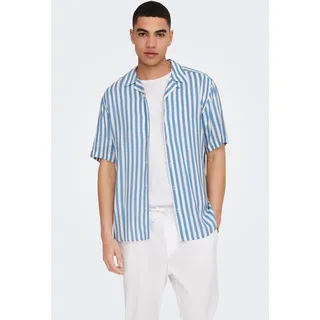 ONLY & SONS Kurzarmhemd »ONSWAYNE LIFE SS VISCOSE«, blau