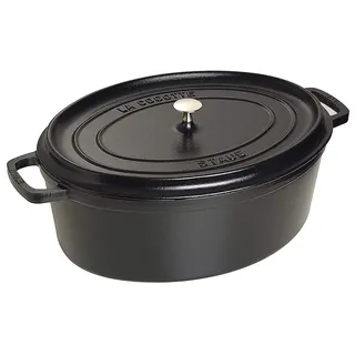 Staub Cocotte 31 cm oval schwarz