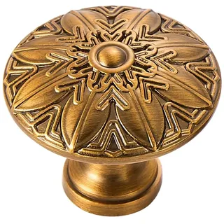 YCSJ Runde Schranktürknäufe, 32 mm, antikes Gold, für Küche, Bad, Schlafzimmer, TV-Schränke, dekorative Knöpfe und Schubladen, 10 Stück