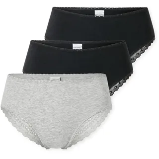 SCHIESSER Brazilian Slip 3 St. Schwarz/Grau 38