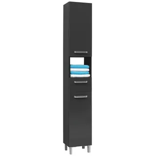 Pelipal Hochschrank Quickset 311 in Anthrazit Glanz, 30 cm breit | Hochschrank mit 2 Türen, 1 Nische und 1 Schublade