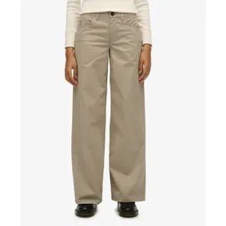 Superdry für Damen. W7011313A Beige Baggy Chino-Hose (26/30), Lässig, Baumwolle