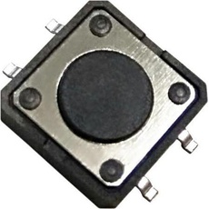 RND Components Kurzhubtaster , 1 Schliesser, 2.45N, 12 x 12mm, Taster + Schalter, Schwarz