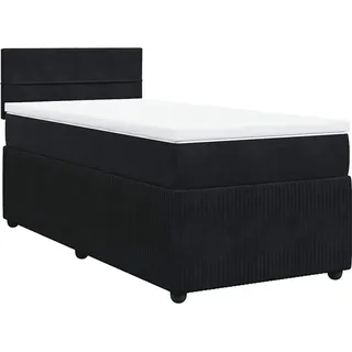 vidaXL Boxspringbett mit Matratze Schwarz 100x200 cm Samt