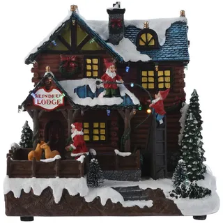 Home Styling Collection Weihnachtsszene 25 cm , Multicolor , Kunststoff , 21x25x25.5 cm , Dekoration, Weihnachtsdekoration