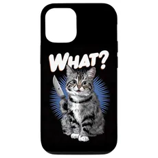 Hülle für iPhone 15 Halloween Katze Messer Design Witzige Tier Katzen