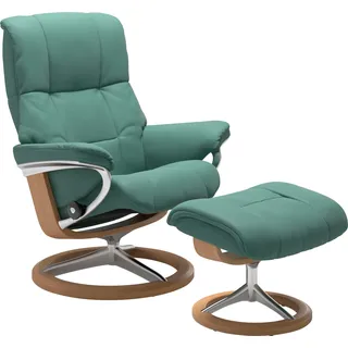 Stressless Relaxsessel Mayfair Leder 83 x 102 x 74 cm Grün mit Hocker