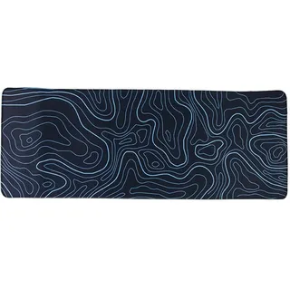 lachineuse XXL-Mauspad – Topografische Karte – Blau – 800 x 300 x 3 mm – originelle Deko – rutschfest und wasserfest – Büro – Geschenkidee Japan Asien