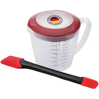Westmark Back-Set 2tlg., Rührbecher mit Deckel, »Helena«, 1,4 l und Teigschaber »Duo«, Kunststoff/Silikon, Helena, Duo, Transparent/Rot/Schwarz, 310522E6