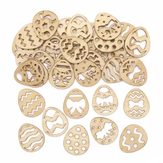 Baker Ross Ostereier-Mini-Holzformen AX917, 72 Stück, Osterbasteln, Basteln für Kinder