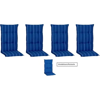 Beo Sitzauflage Hochlehner Tovarnik 4er-Set Blau-Weiß gestreift