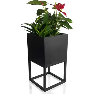 Blumenbeet quadratisch LOFT FIORINO aus Metall 22x22x40 cm - Schwarz